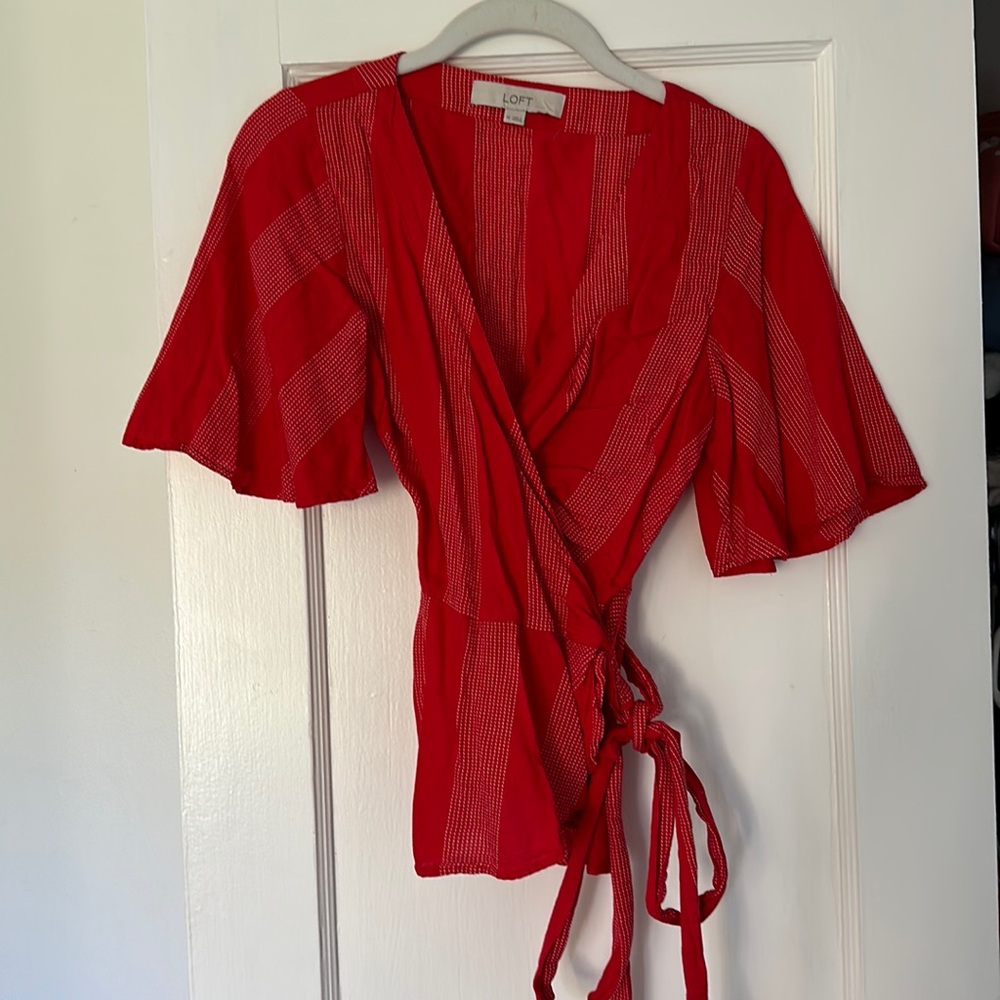 Red Wrap Top - image 1
